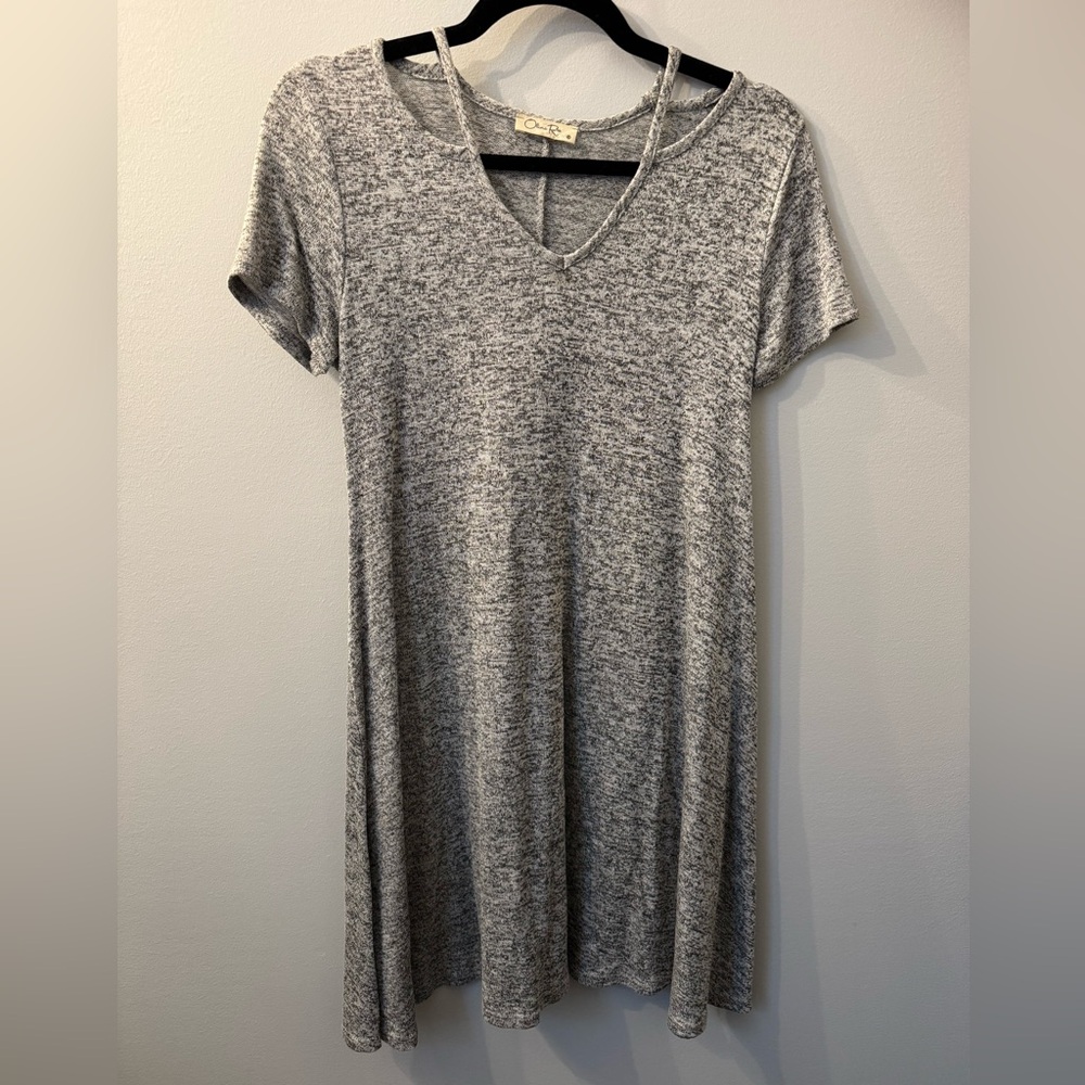 Gray V-Neck Dress